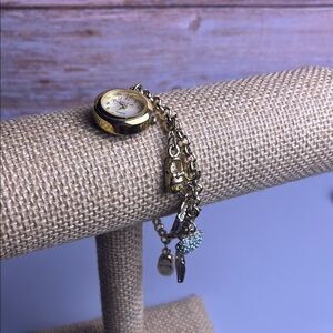 Susan Lucci Gold Charm Bracelet with Watch ** READ**